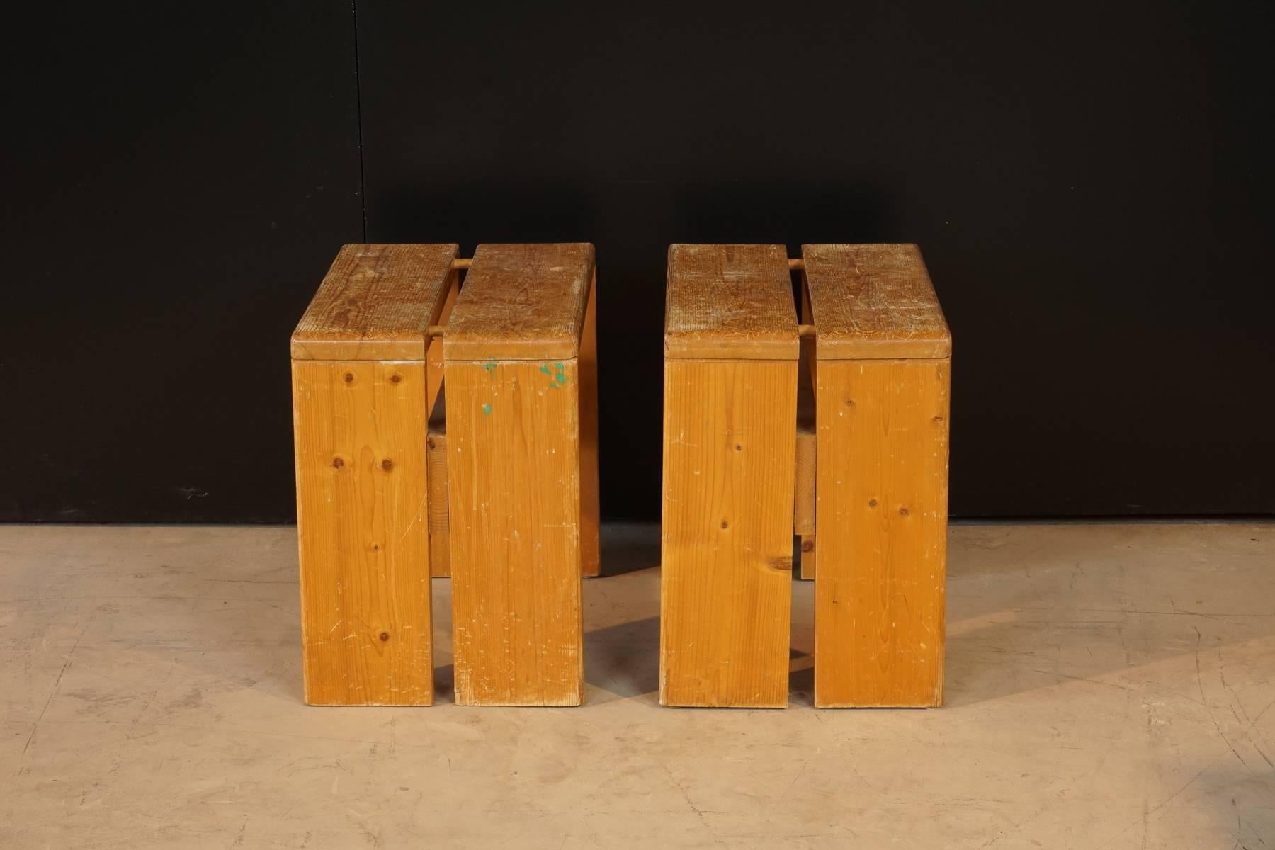 Set of Stools Designed by Charlotte Perriand for Les Arcs, France, circa 1960 2