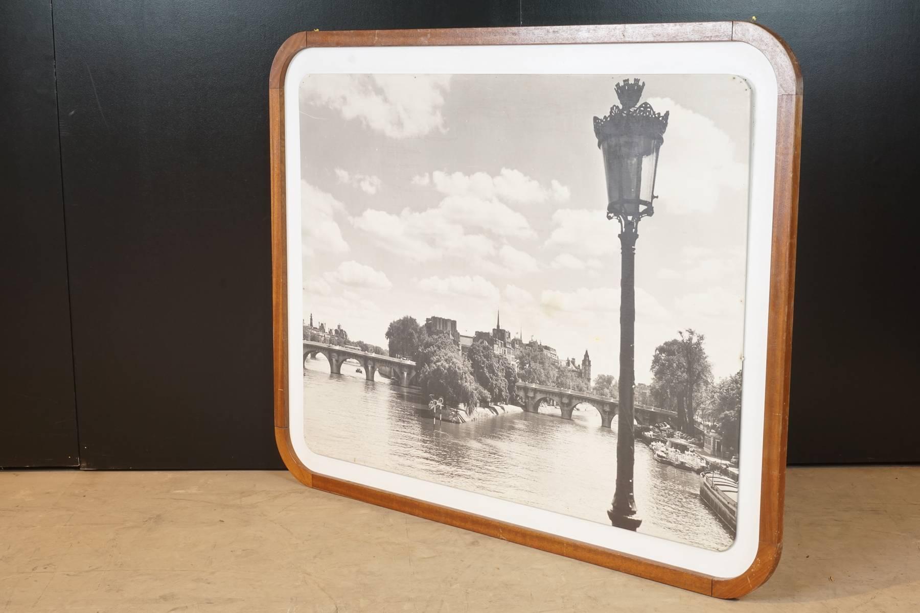 Mid-20th Century Framed Vintage Image of Paris in Oak, circa 1960