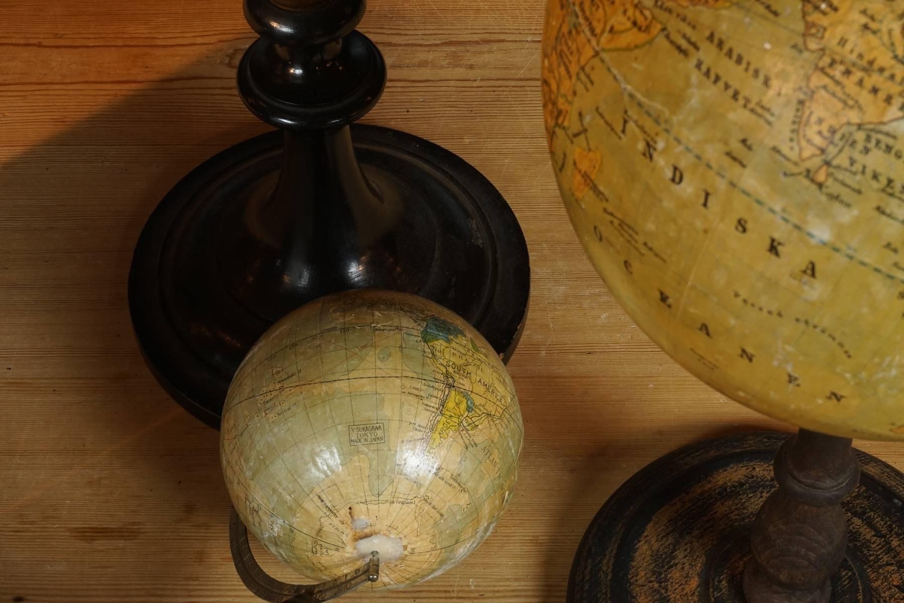 Collection of Three Globes, circa 1930 In Good Condition In Nashville, TN