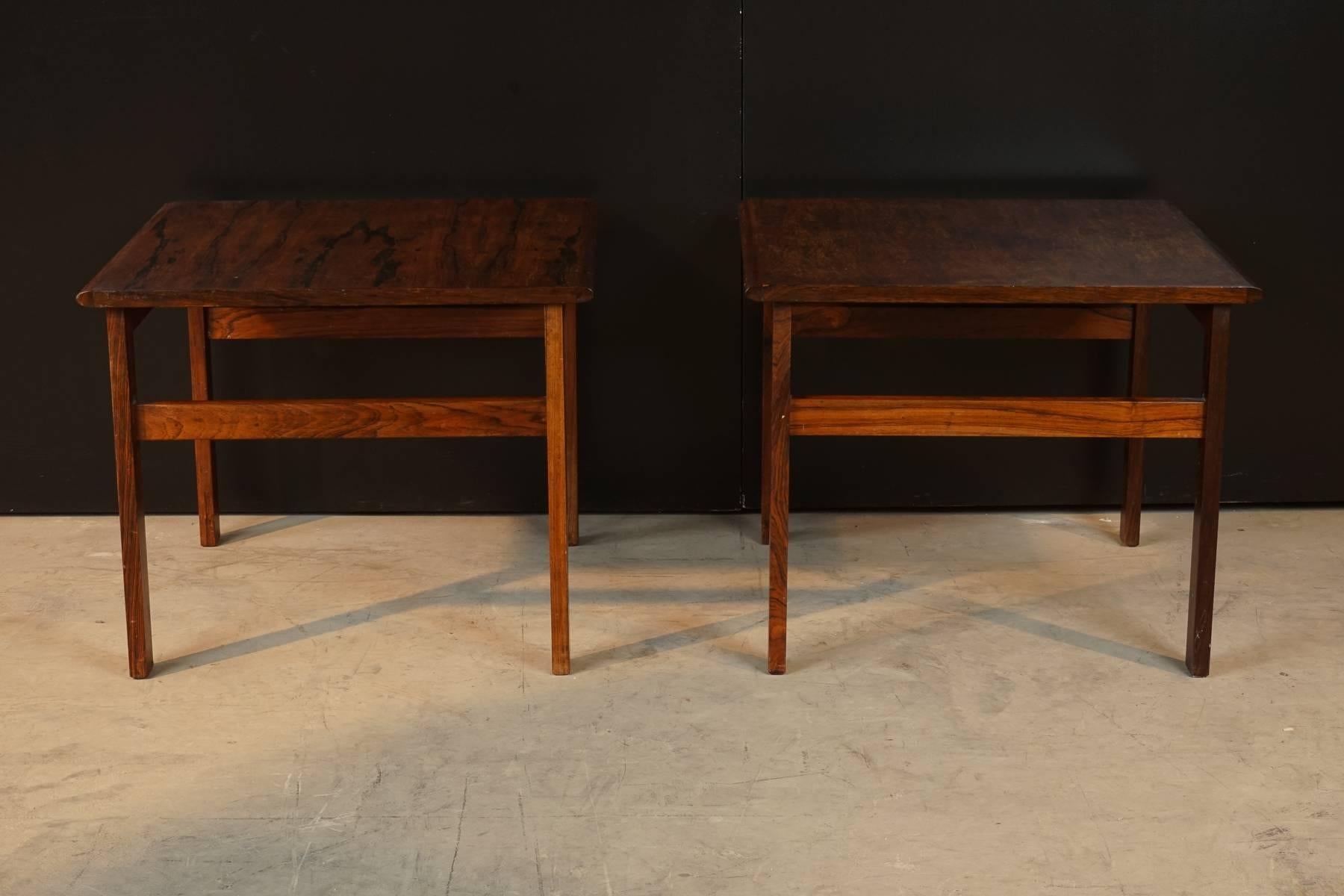 Pair of rosewood side tables from Denmark, circa 1960.
