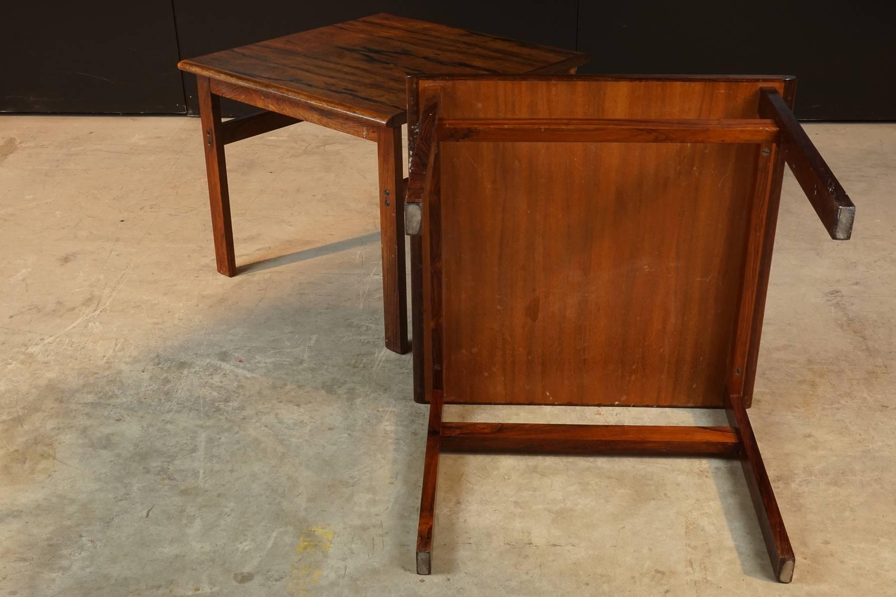 Mid-20th Century Pair of Rosewood Side Tables from Denmark, circa 1960
