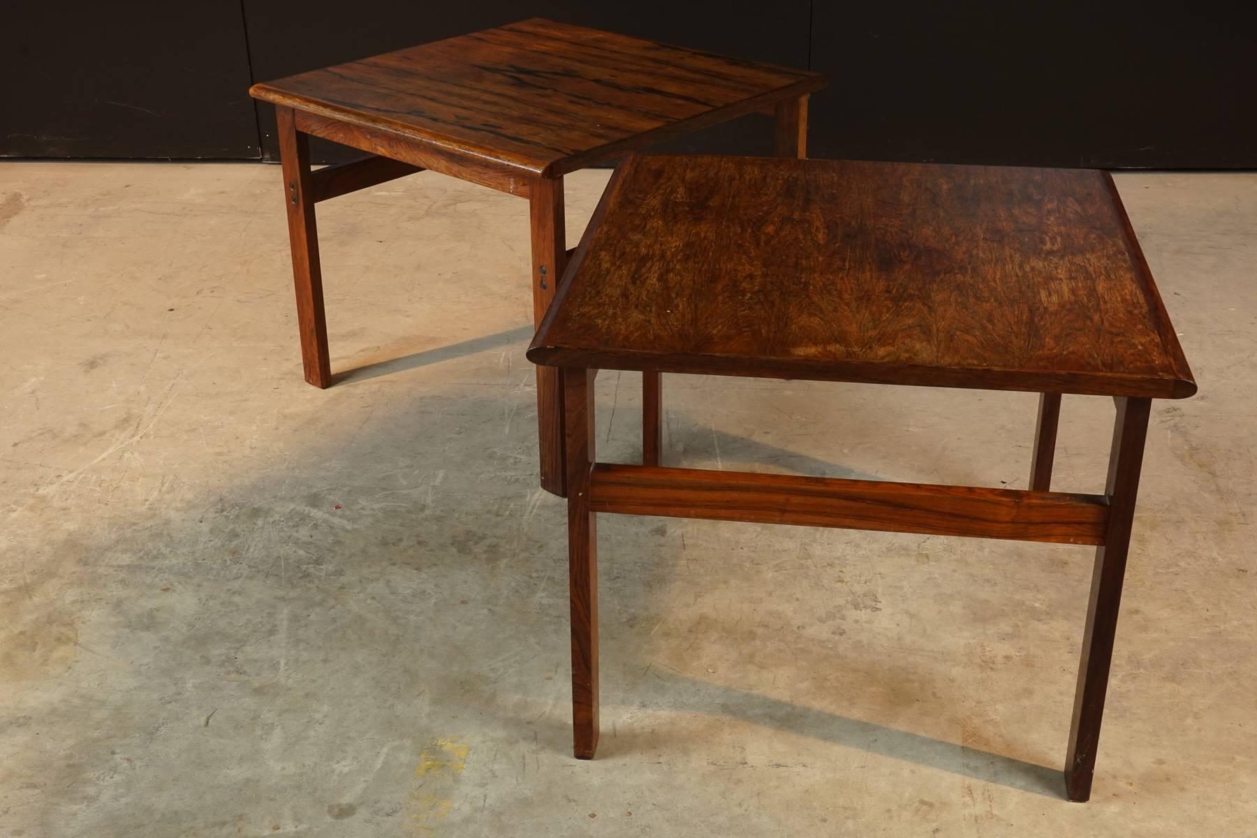Pair of Rosewood Side Tables from Denmark, circa 1960 In Good Condition In Nashville, TN