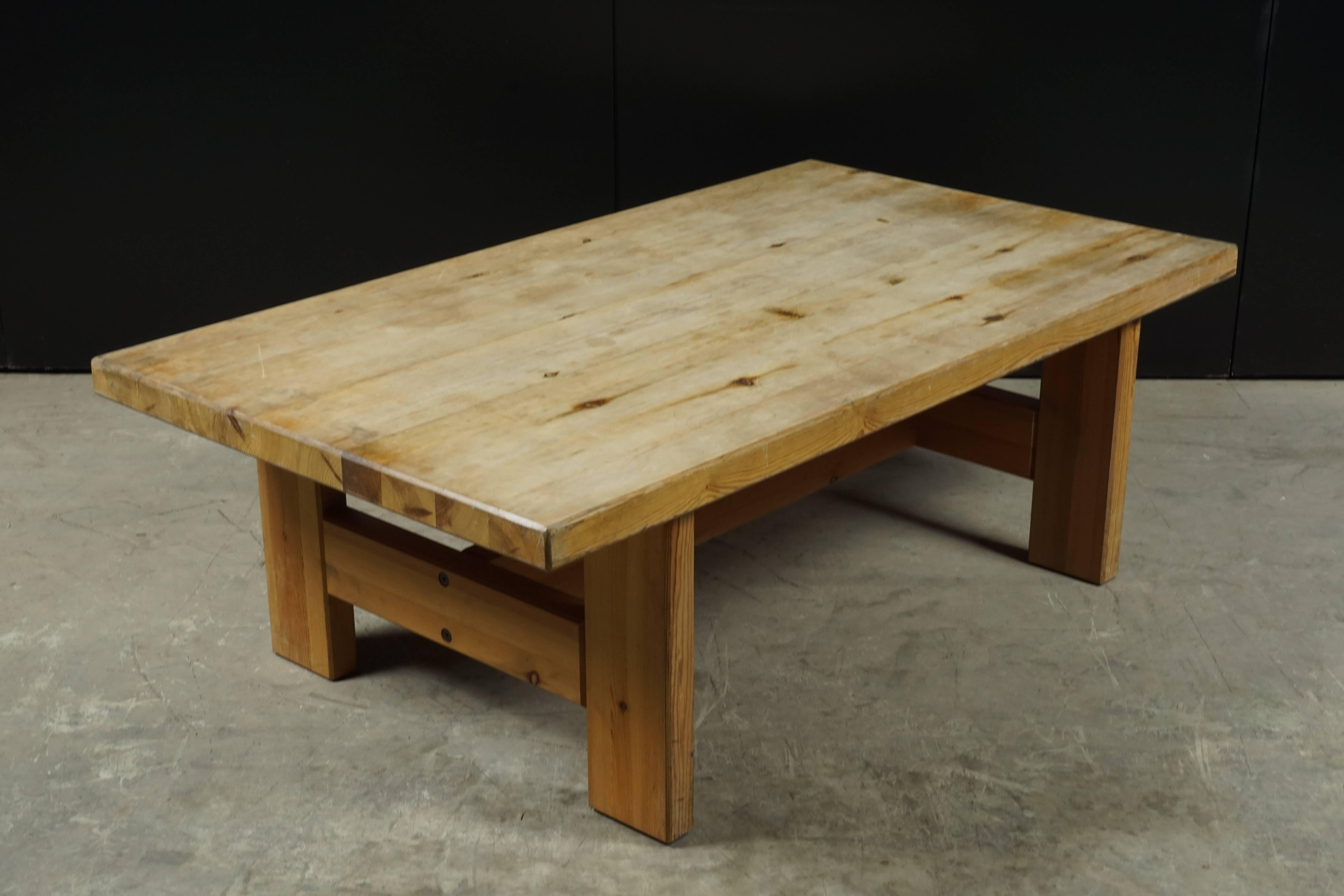 Mid-20th Century Solid Pine Coffee Table from Sweden, circa 1960