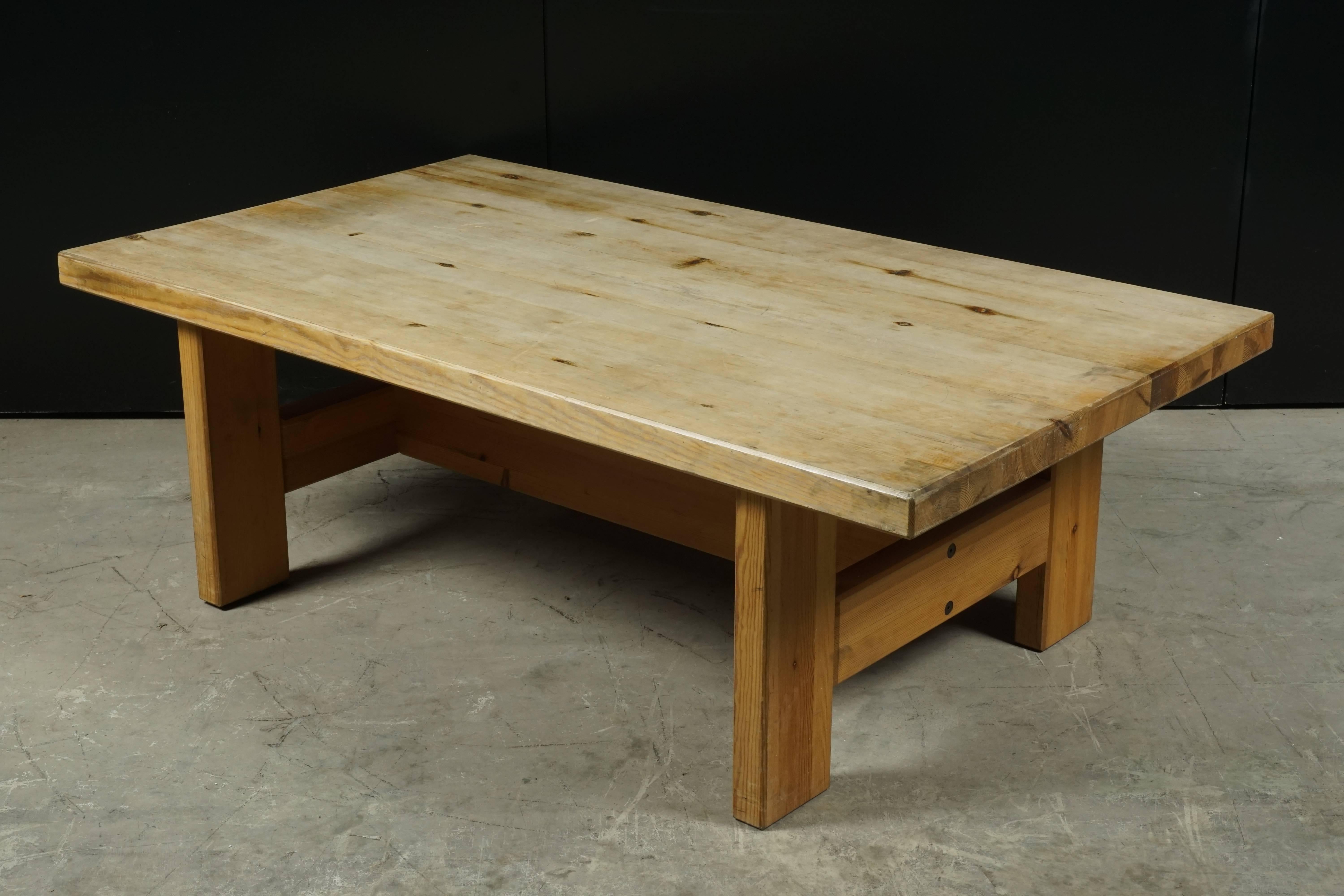 Solid pine coffee table from Sweden, circa 1960.