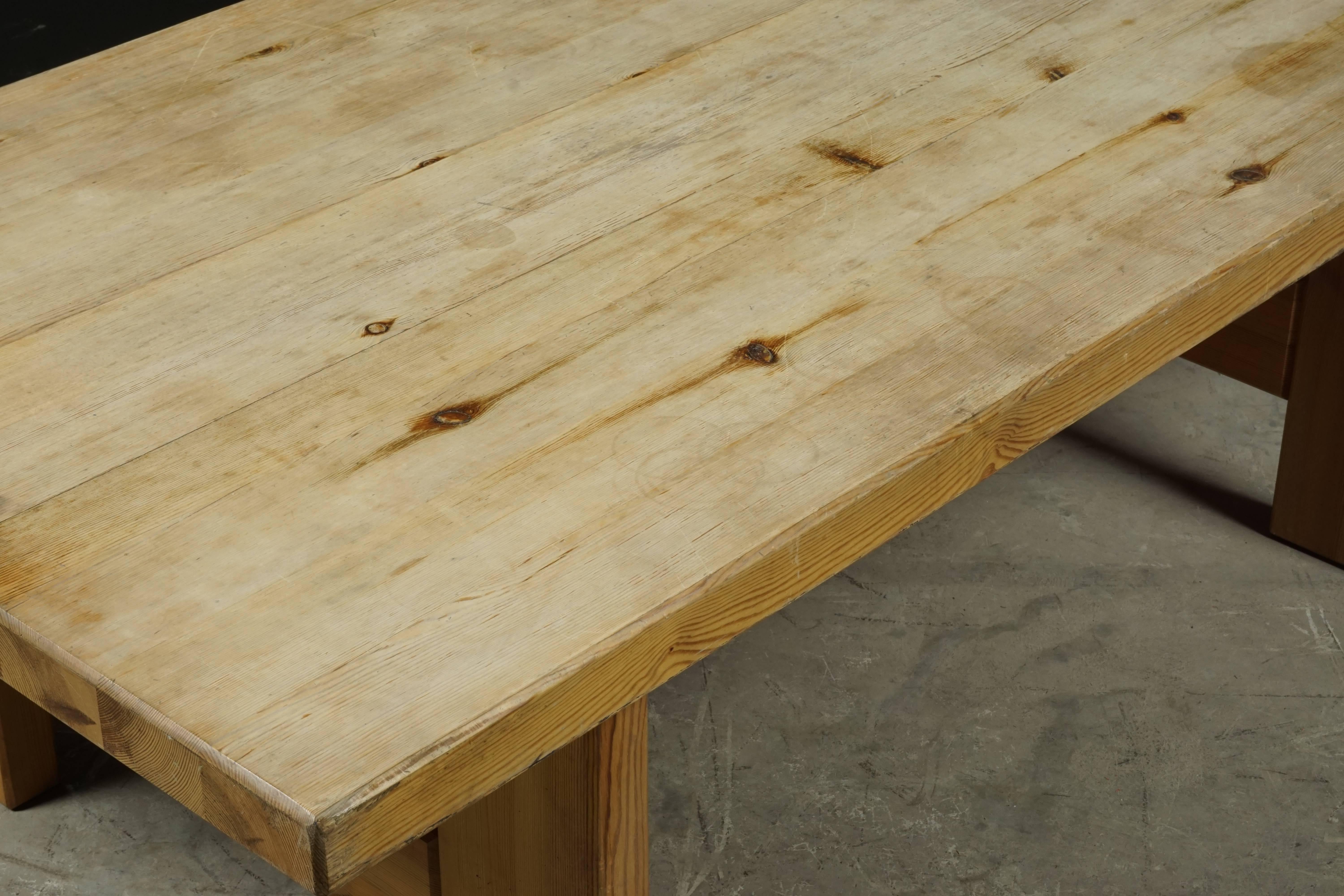 Solid Pine Coffee Table from Sweden, circa 1960 2