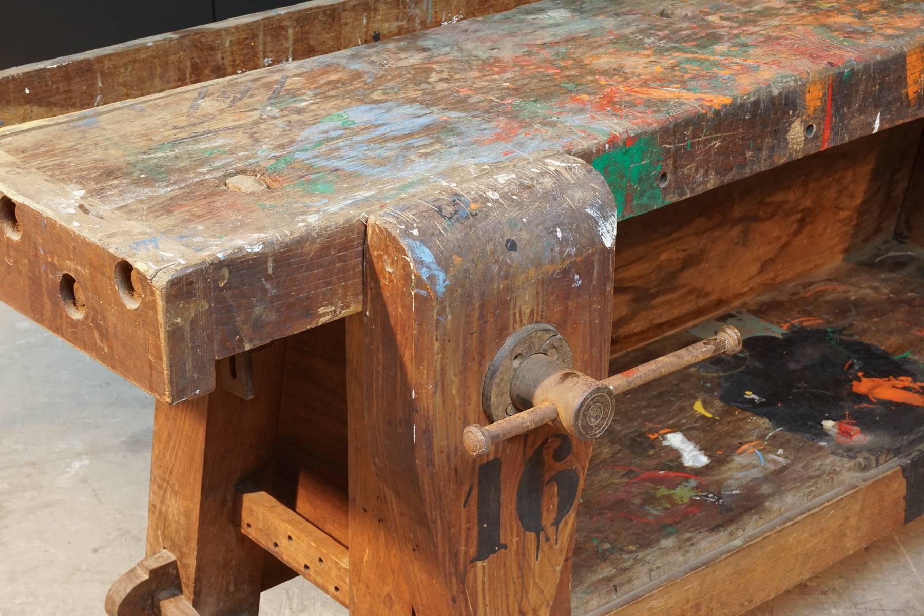 Mid-20th Century Primitive Work Bench from France, circa 1940