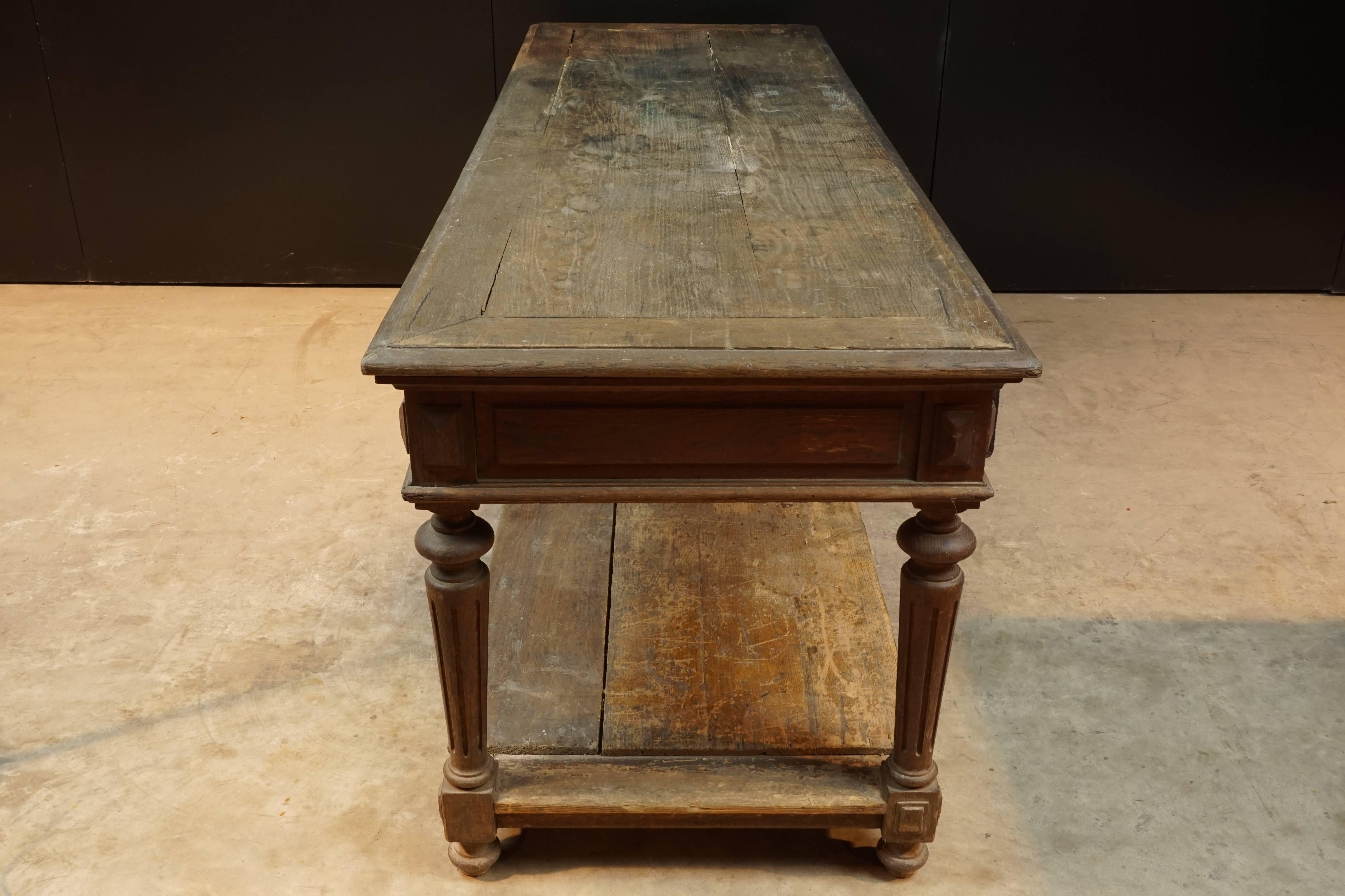 Early French Draper Table in Oak, circa 1880 1