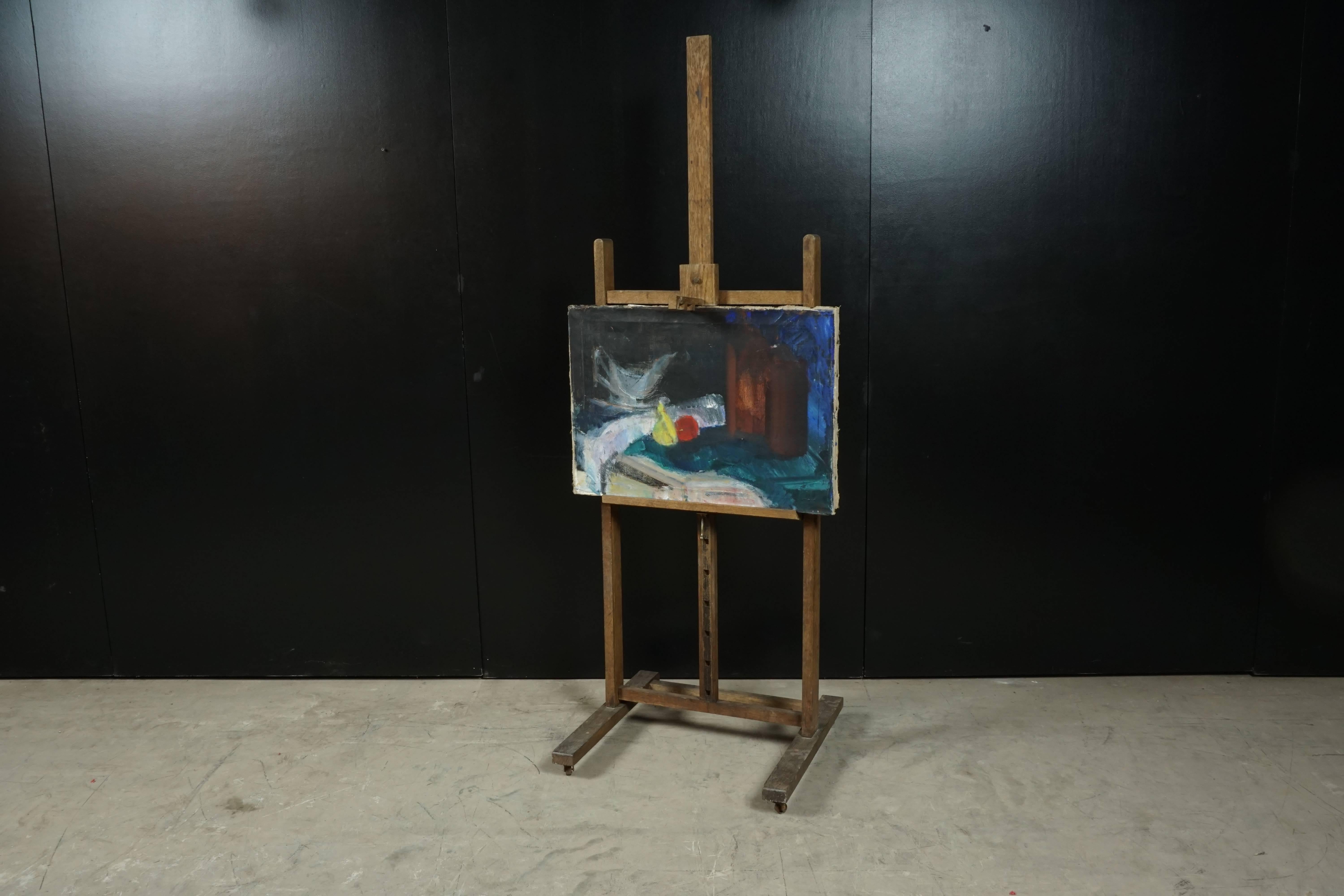 French Artist's Easel in Oak, circa 1950 1