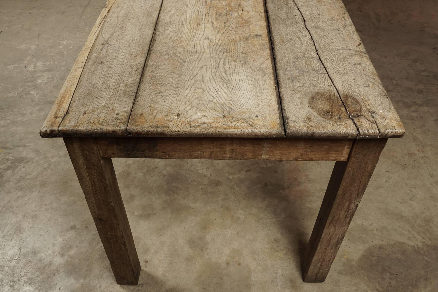 Large Oak Dining Table from France, circa 1940 In Good Condition In Nashville, TN