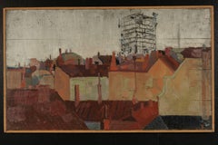 Signed Swedish Oil Painting on Board, Dated 1950