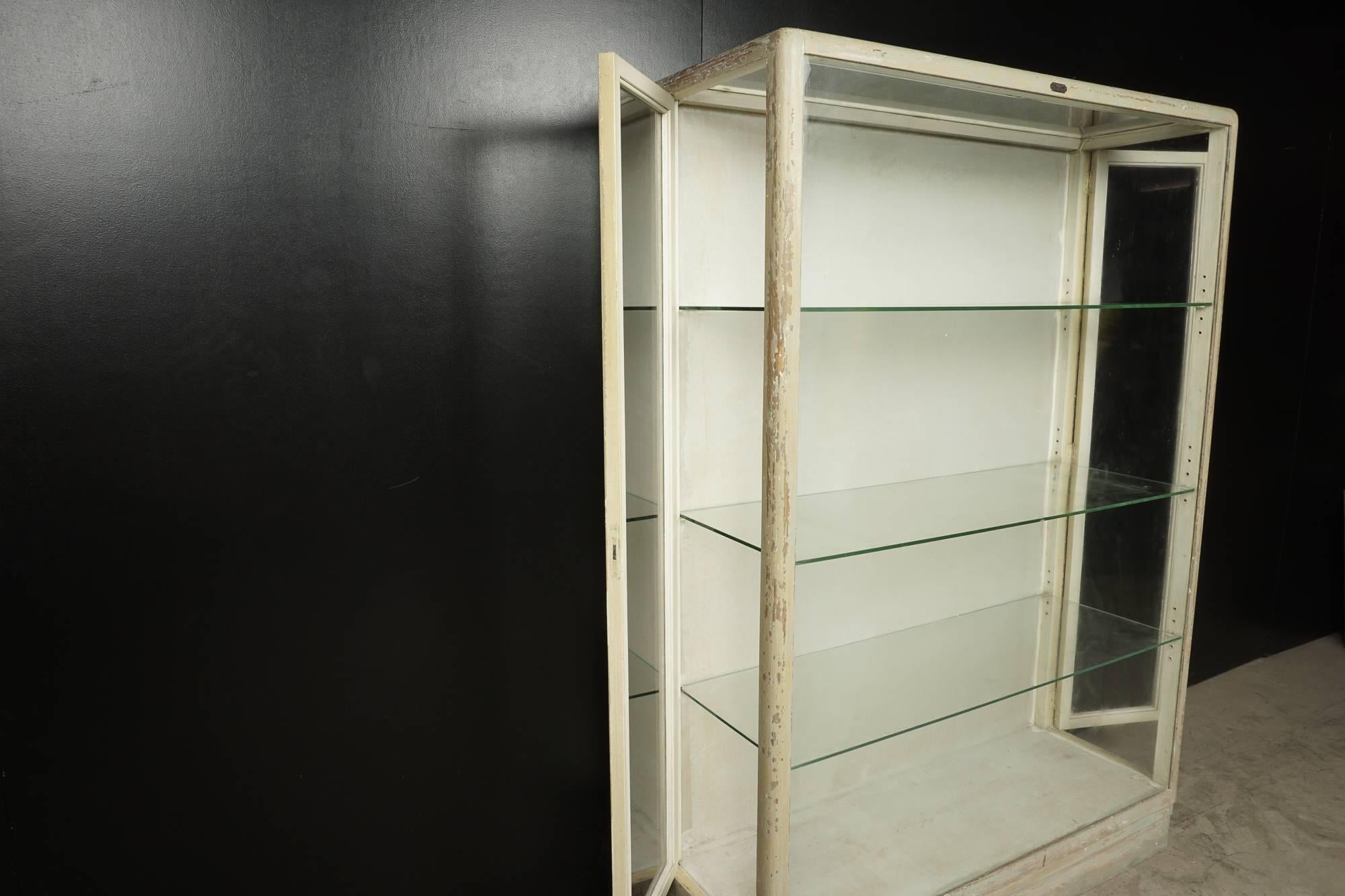 1940s glass display cabinet