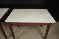 Set of French Bistro Tables with Marble Tops, Circa 1950
