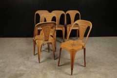 Set of Six French Bistro Chairs by Joseph Mathieu for Multipl's, Circa 1940