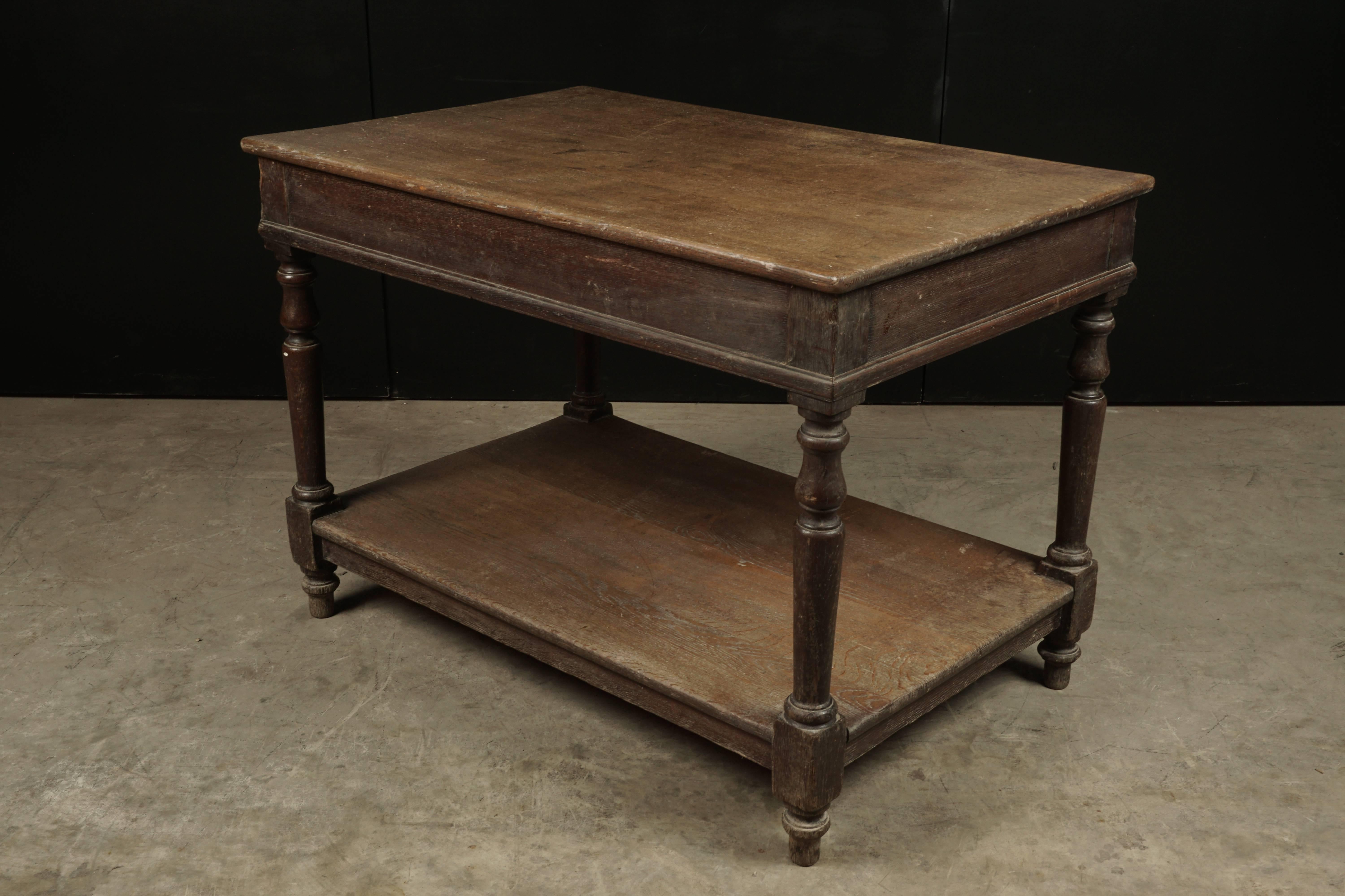 French Console Table in Oak, circa 1920 1