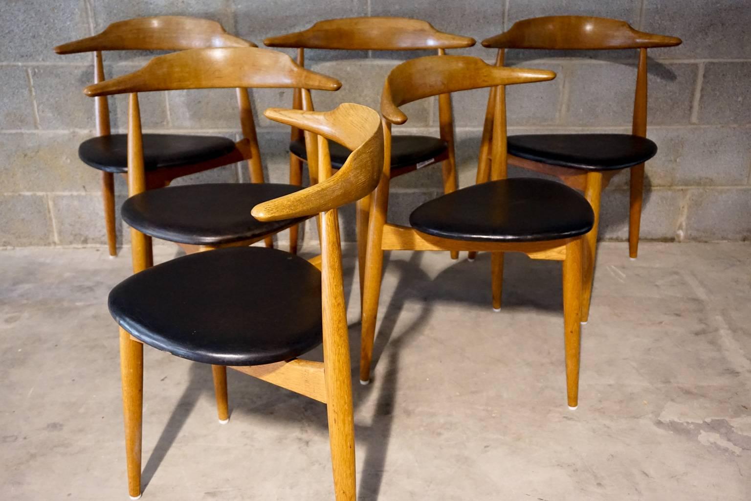 Danish Set of Six Hans Wegner Chairs Model 