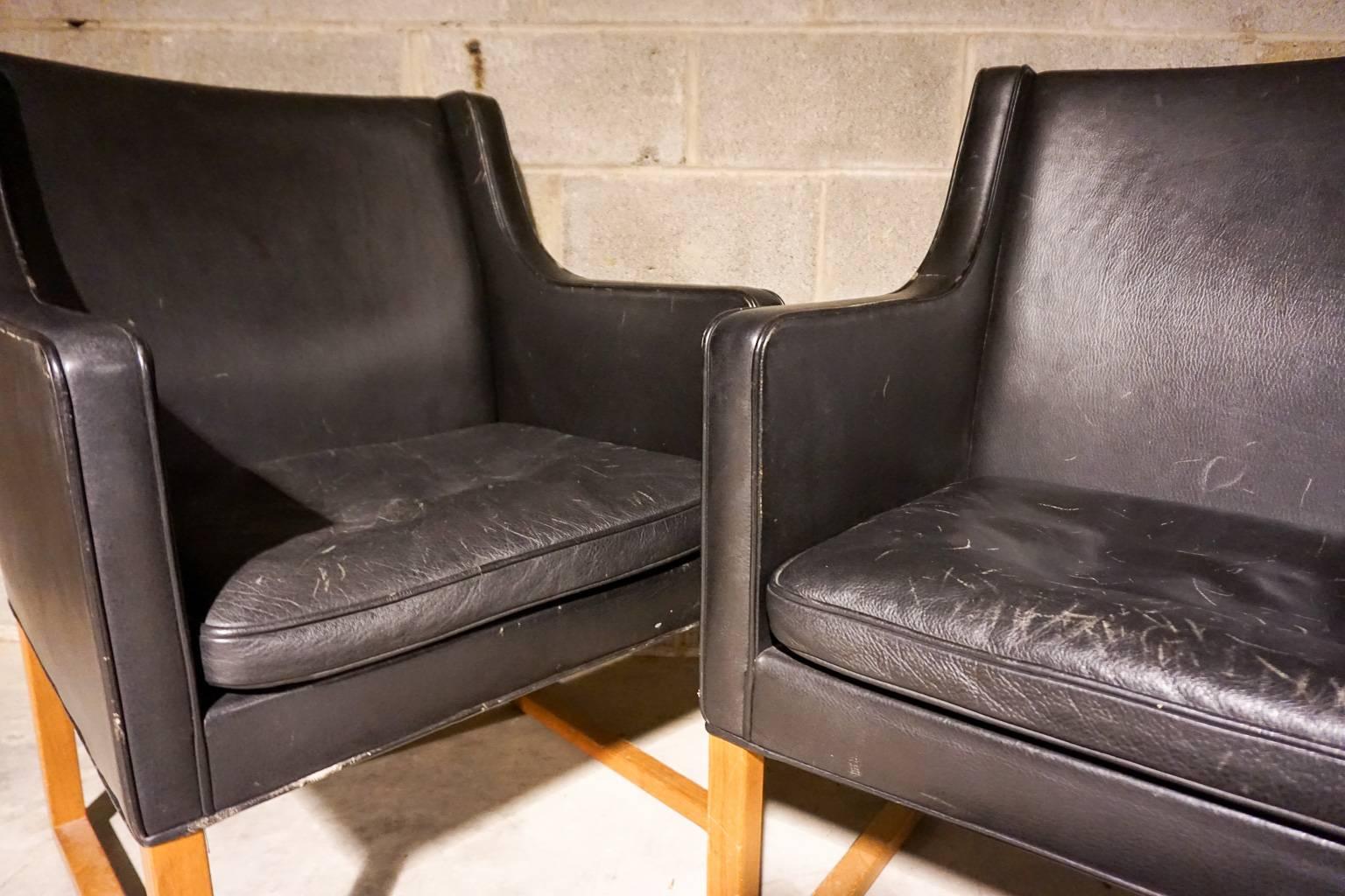 Danish Pair of Borge Mogensen Chairs Model 3246