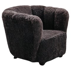Vintage Shearling Cabinetmaker Chair From Denmark, Circa 1950
