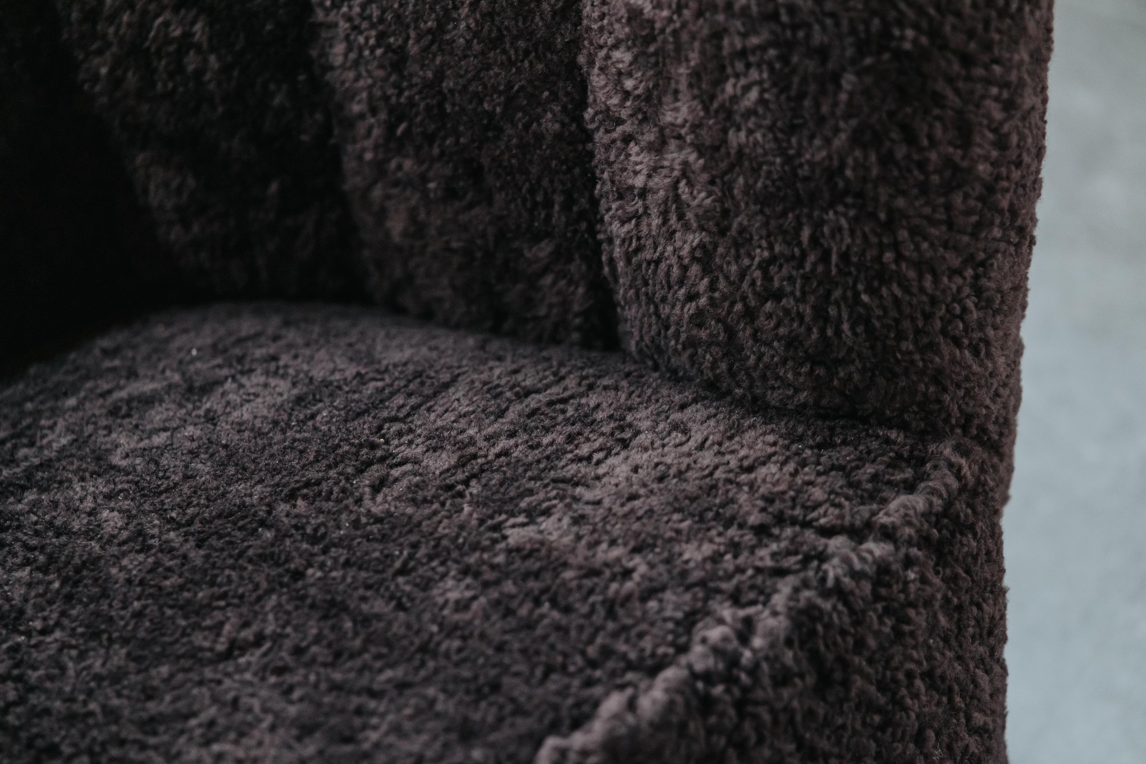 Chaise d'ébéniste vintage en shearling du Danemark, Circa 1950 en vente 1