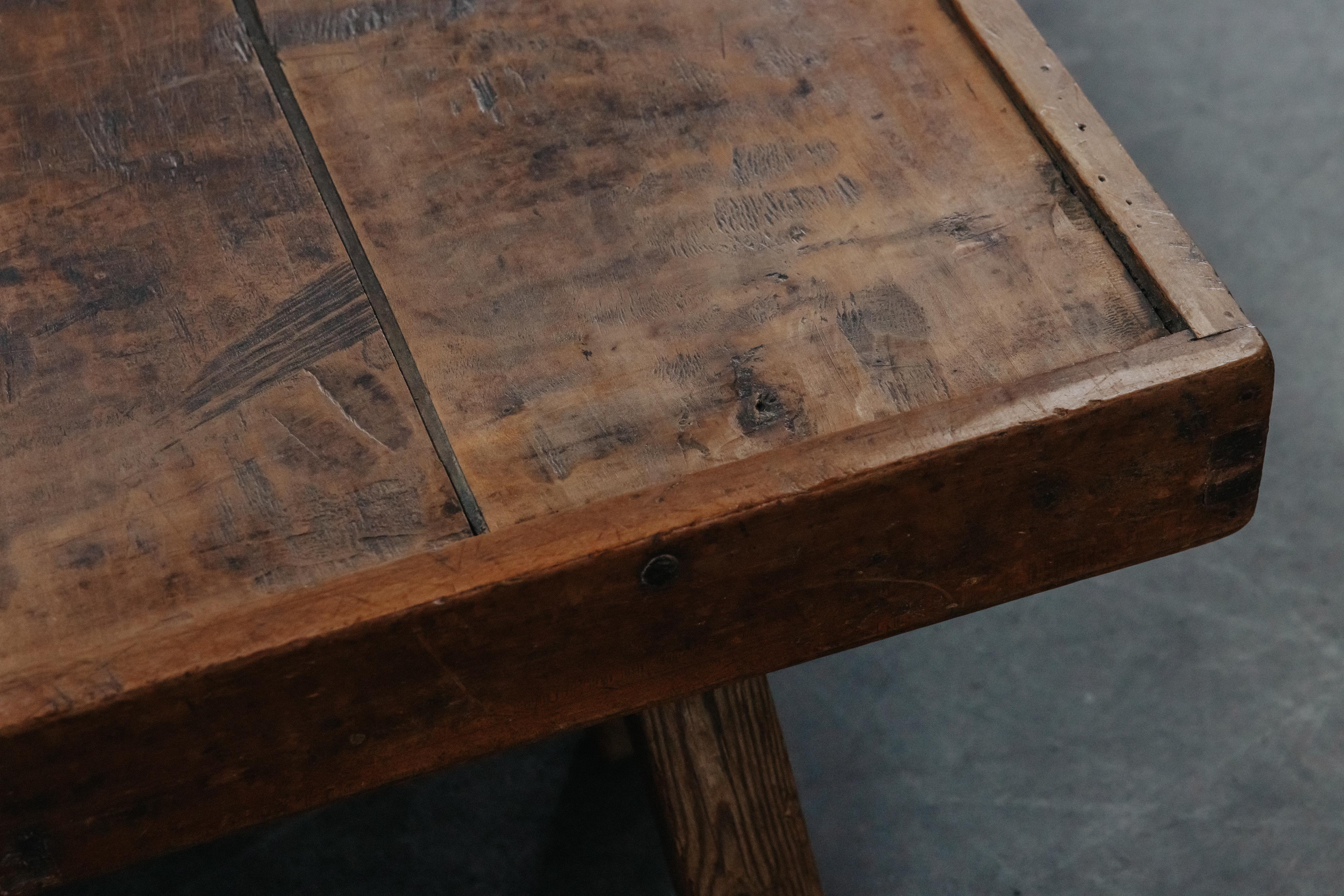 Primitive Low Walnut Coffee Table From France, Circa 1900 For Sale 2