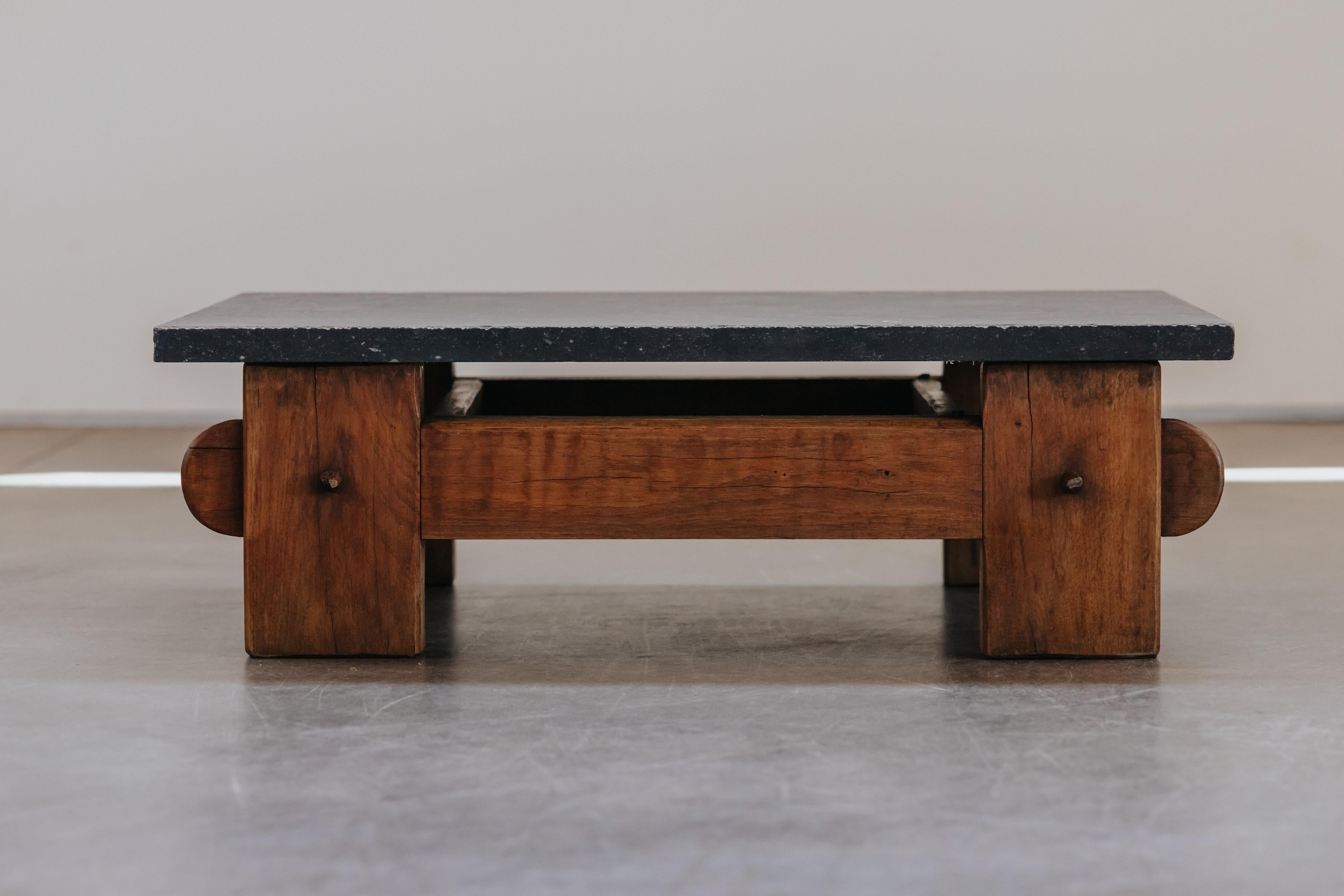 European Vintage Stone Coffee Table From France, Circa 1960 For Sale