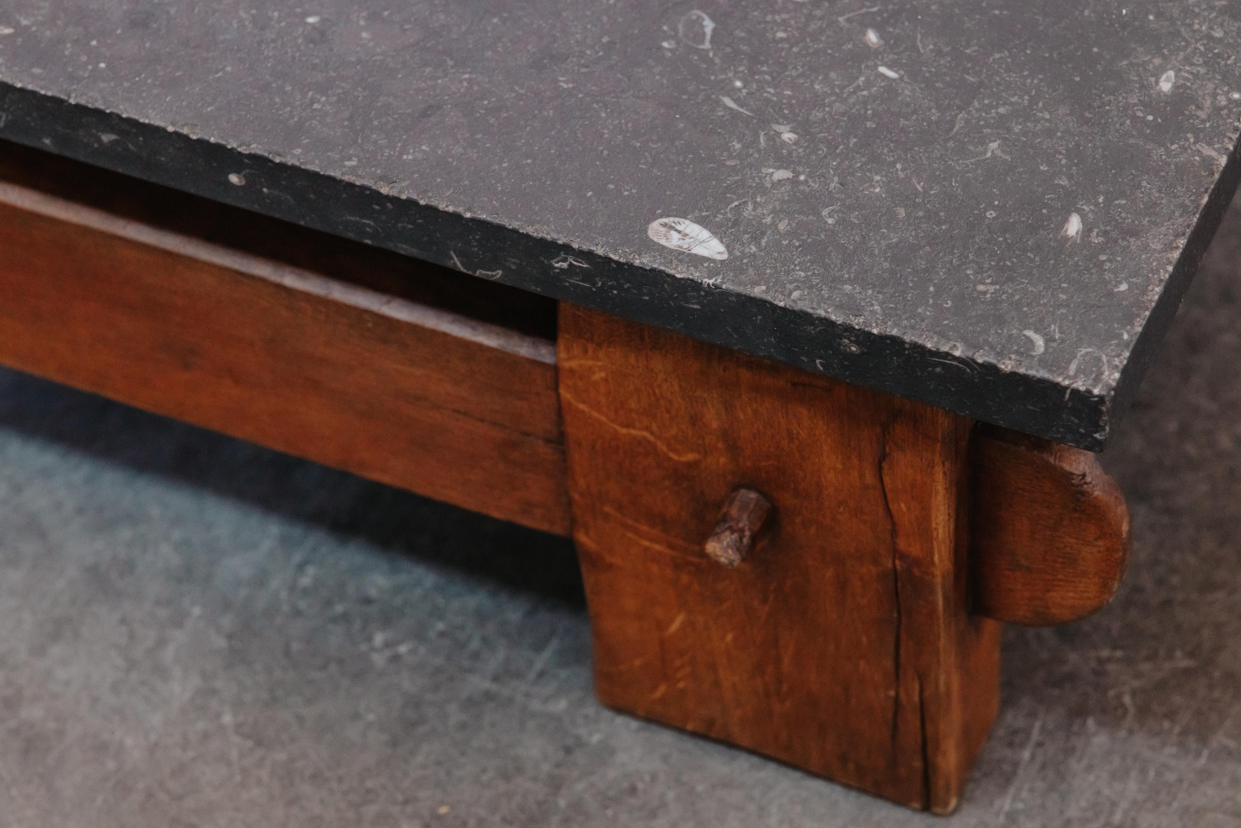 Mid-20th Century Vintage Stone Coffee Table From France, Circa 1960 For Sale