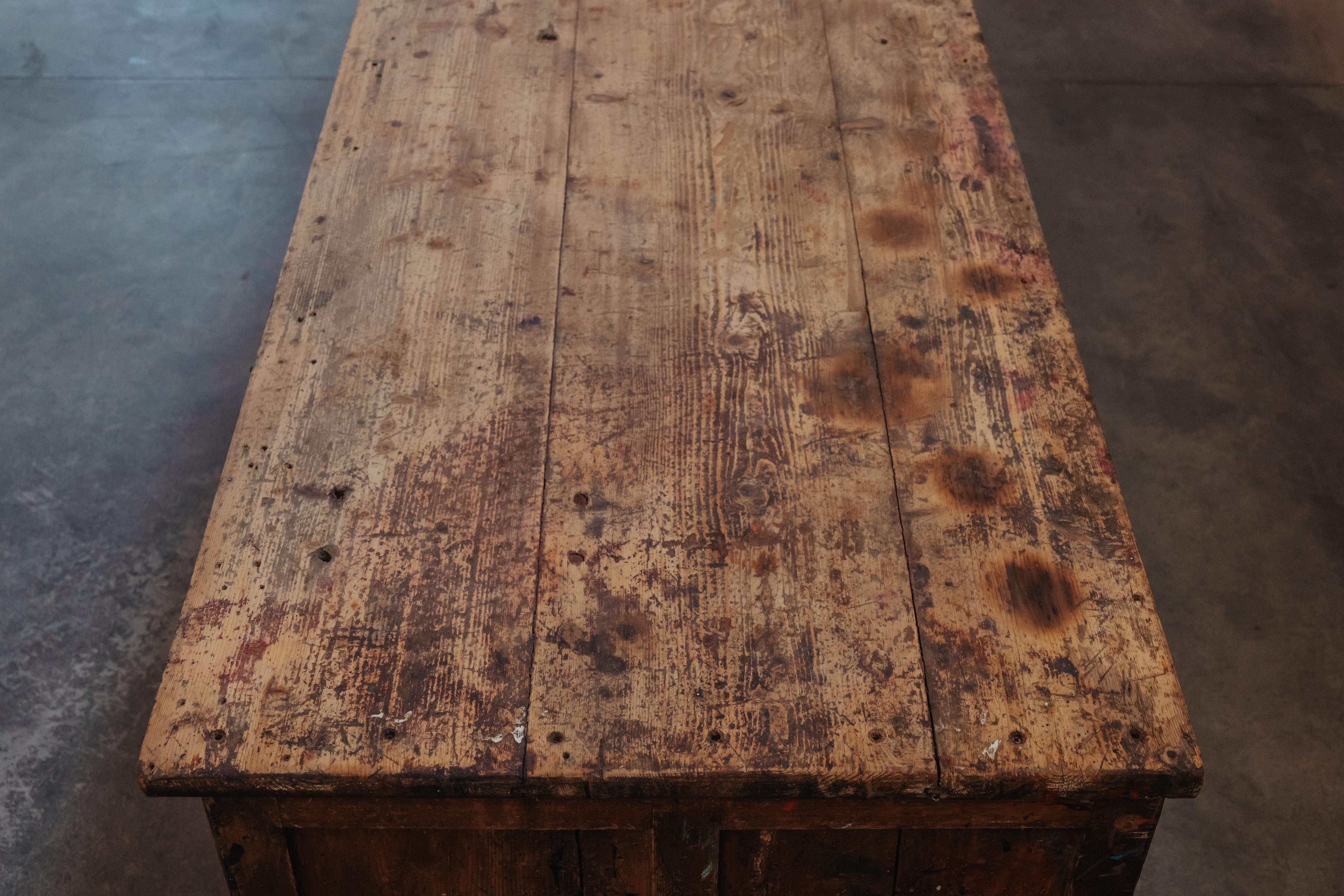 Pine Antique Shop Display Table From Italy, Circa 1920 For Sale