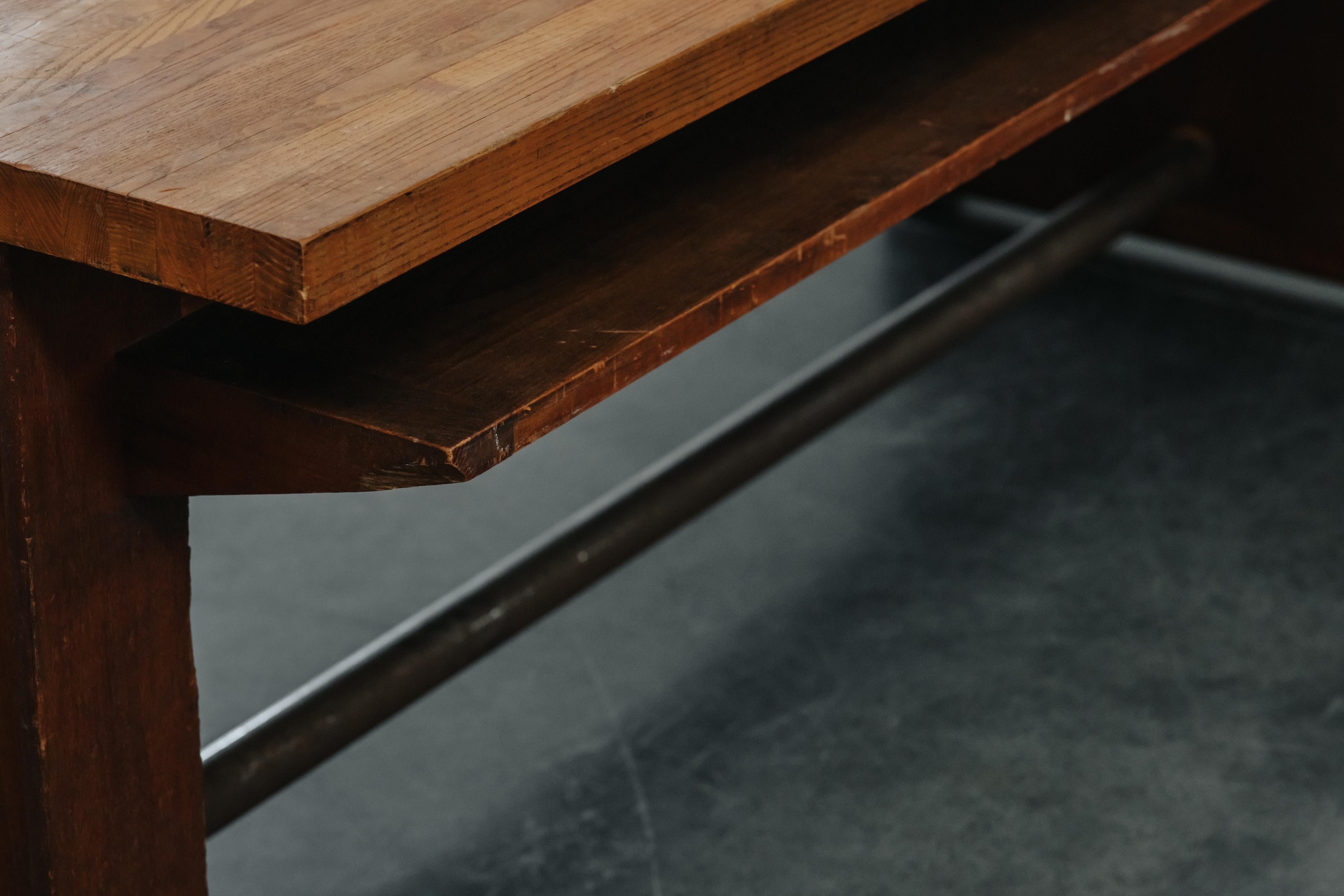 Rare Library Table from the University of Jussieu, Paris, circa 1958 For Sale 3