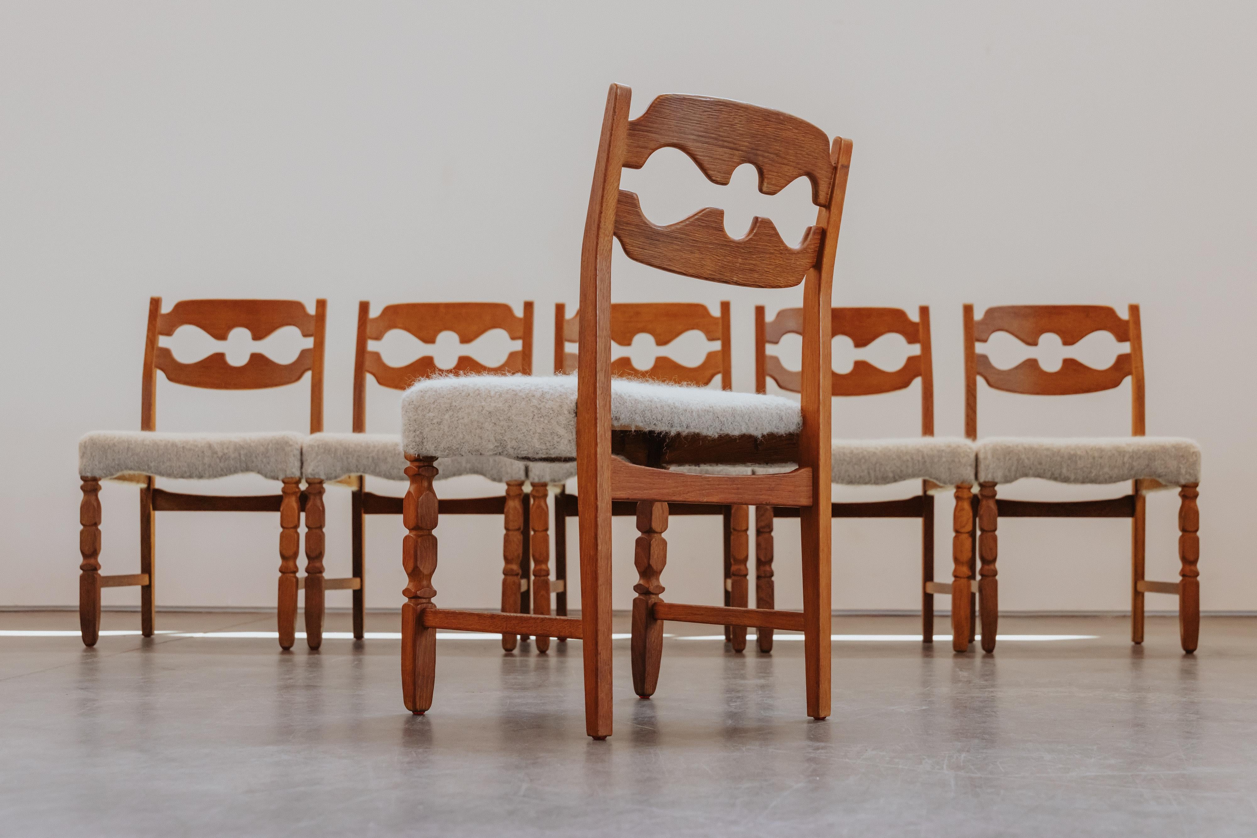Metà XX secolo Set di sedie a rasoio in Oak della Danimarca, CIRCA 1960 in vendita