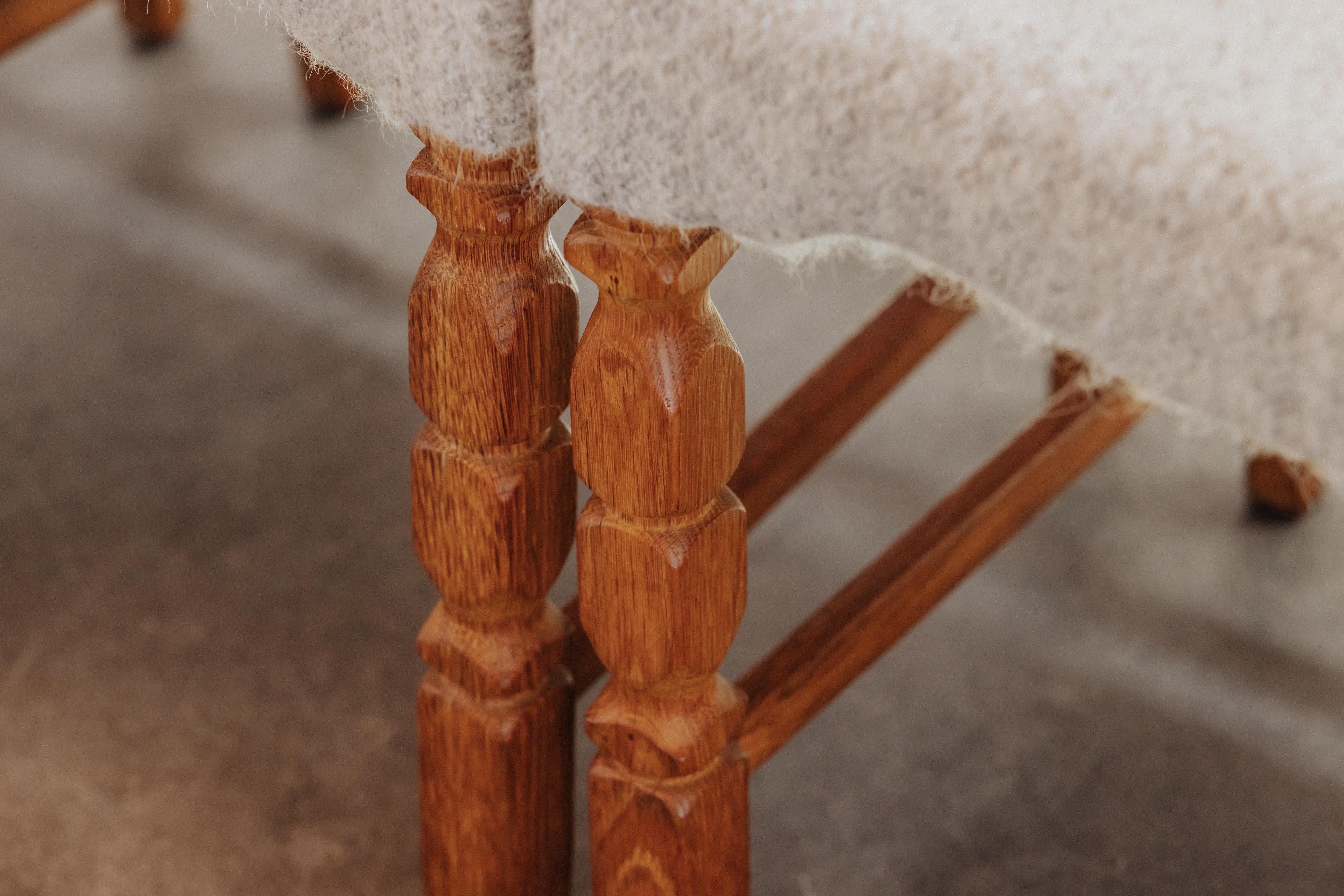 Quercia Set di sedie a rasoio in Oak della Danimarca, CIRCA 1960 in vendita