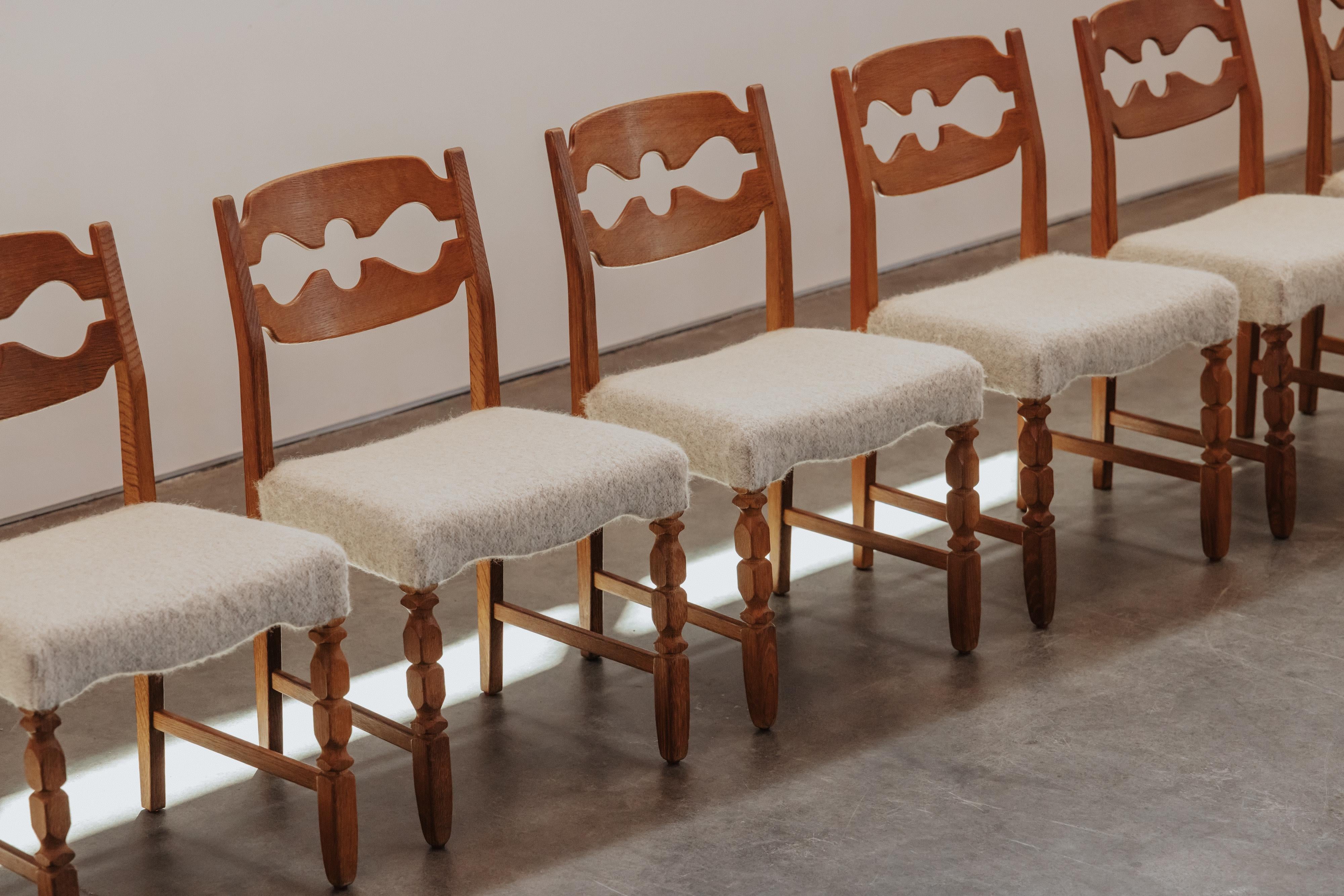 Europeo Set di sedie a rasoio in Oak della Danimarca, CIRCA 1960 in vendita