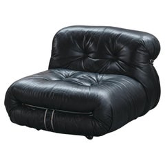 Vintage Leather Soriana Chair by Afra & Tobia Scarpa for Cassina, Italy 1970s