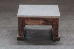 Primitive Bluestone Side Table From France, Circa 1950