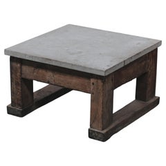 Primitive Bluestone Side Table From France, Circa 1950