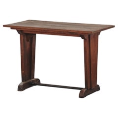 Vintage Oak Bistro Table From France, Circa 1960