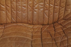 Vintage Leather Ligne Roset Cinna Sofa From France, Circa 1970