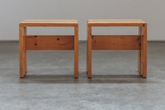 Vintage Pair Of Charlotte Perriand Les Arcs Stools From France, Circa 1960