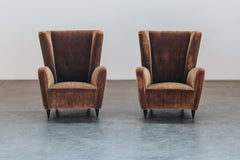 Paire de fauteuils de salon vintage signés Gio Ponti, d'Italie, vers 1960