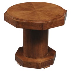 Vintage Oak Charles Dudouyt Side Table From France, Circa 1960