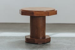 Vintage Oak Charles Dudouyt Side Table From France, Circa 1960