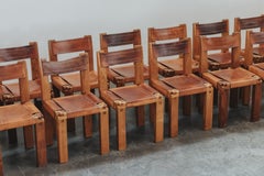 Large Set Of Sixteen Vintage Pierre Chapo S11 Dining Chairs From France, 1970s