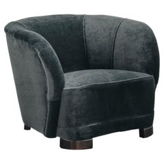 Vintage Mohair Cabinetmaker Lounge Chair From Denmark, Circa 1960