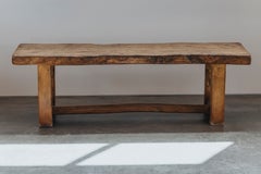Vintage Live Edge Oak Console Table Form France, Circa 1950