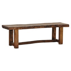 Vintage Live Edge Oak Console Table Form France, Circa 1950