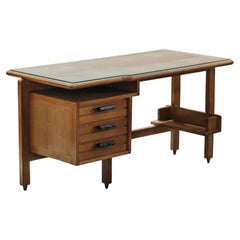 Vintage Oak Desk By Guillerme Et Chambron, France 1970s