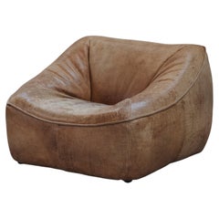 Silla «Ringo» de Gerard Van Den Berg, de cuero vintage, procedente de los Países Bajos, década de los 70