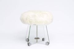 Rare 1950's Glass Stool by Rene Coulon
