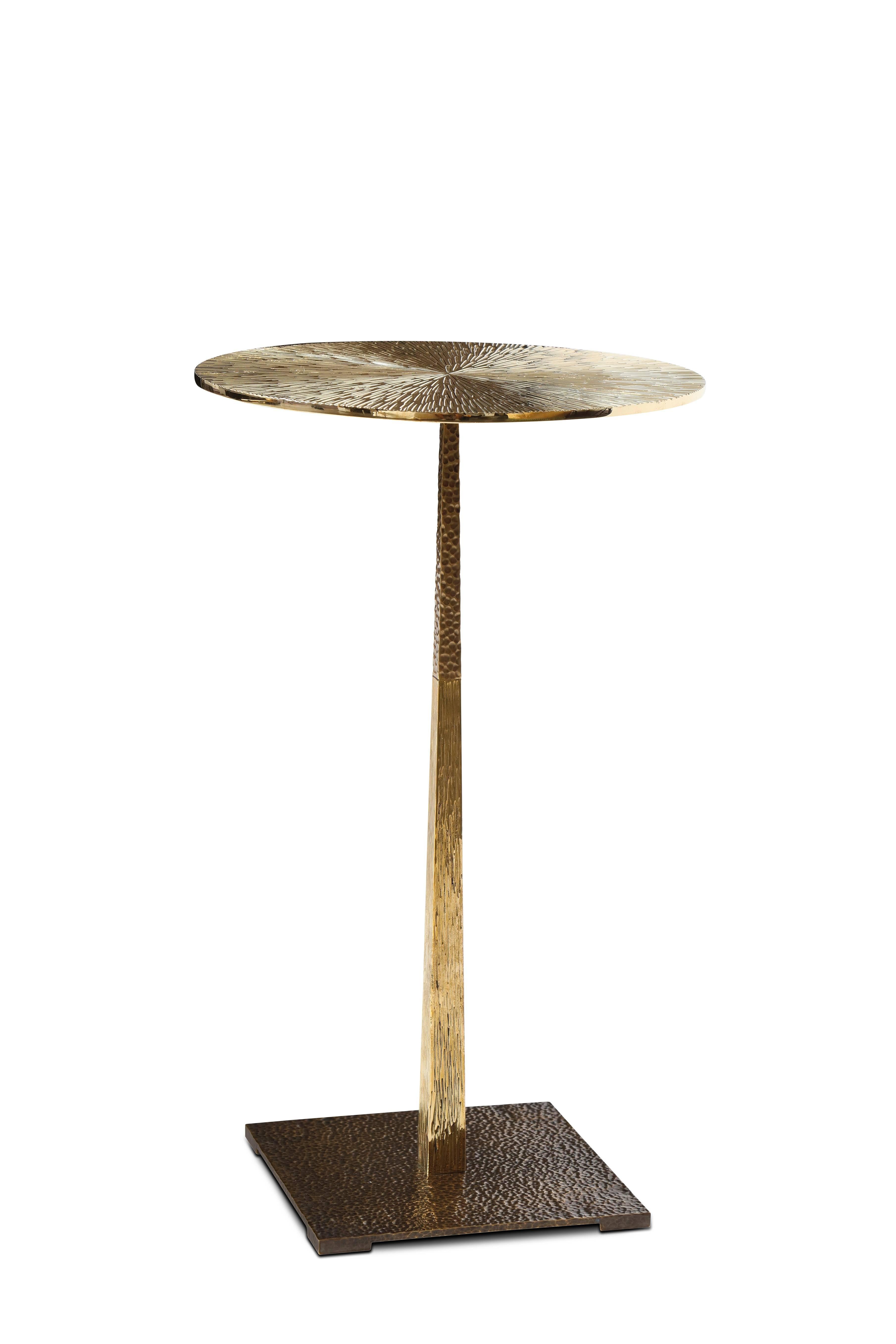 American UPAYA CIRCLE Side Table - Polished and Patinated Bronze - by Studio Gallet 