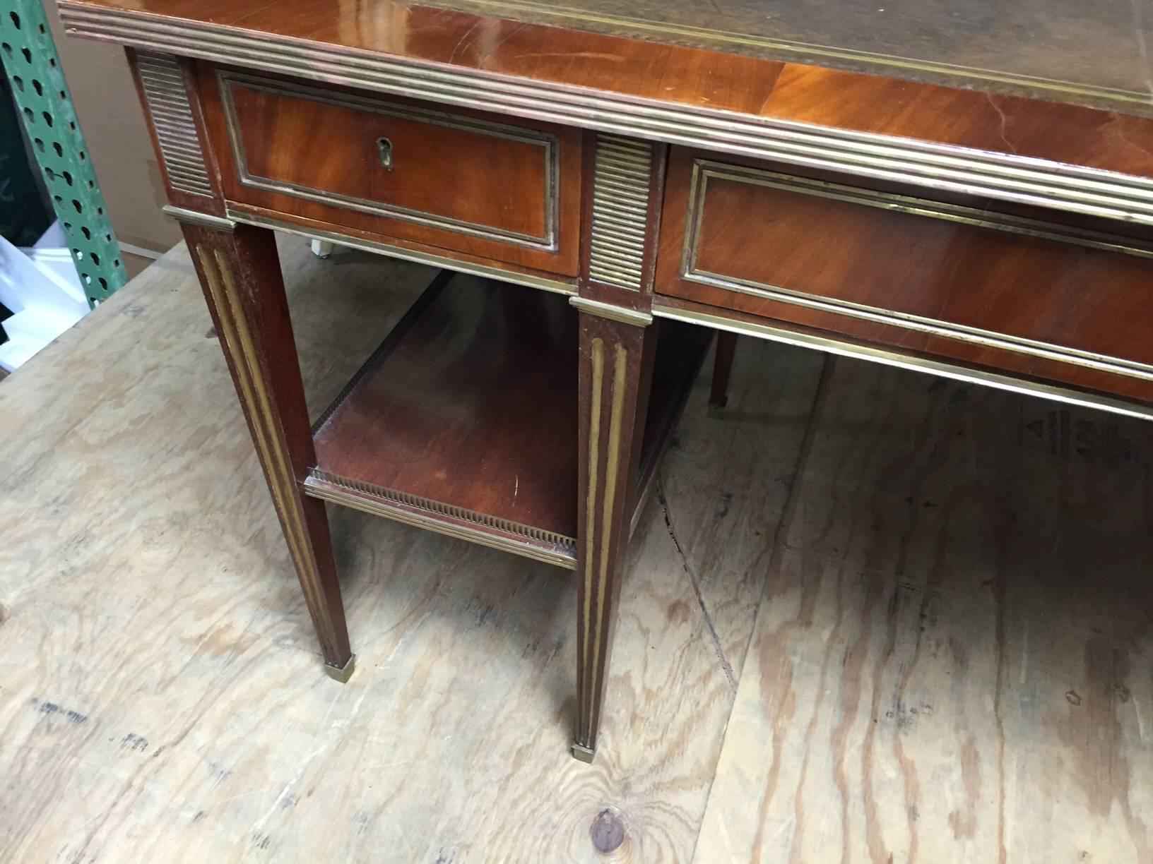 Wood 19th Century Russian Neoclassical Mahogany Desk For Sale