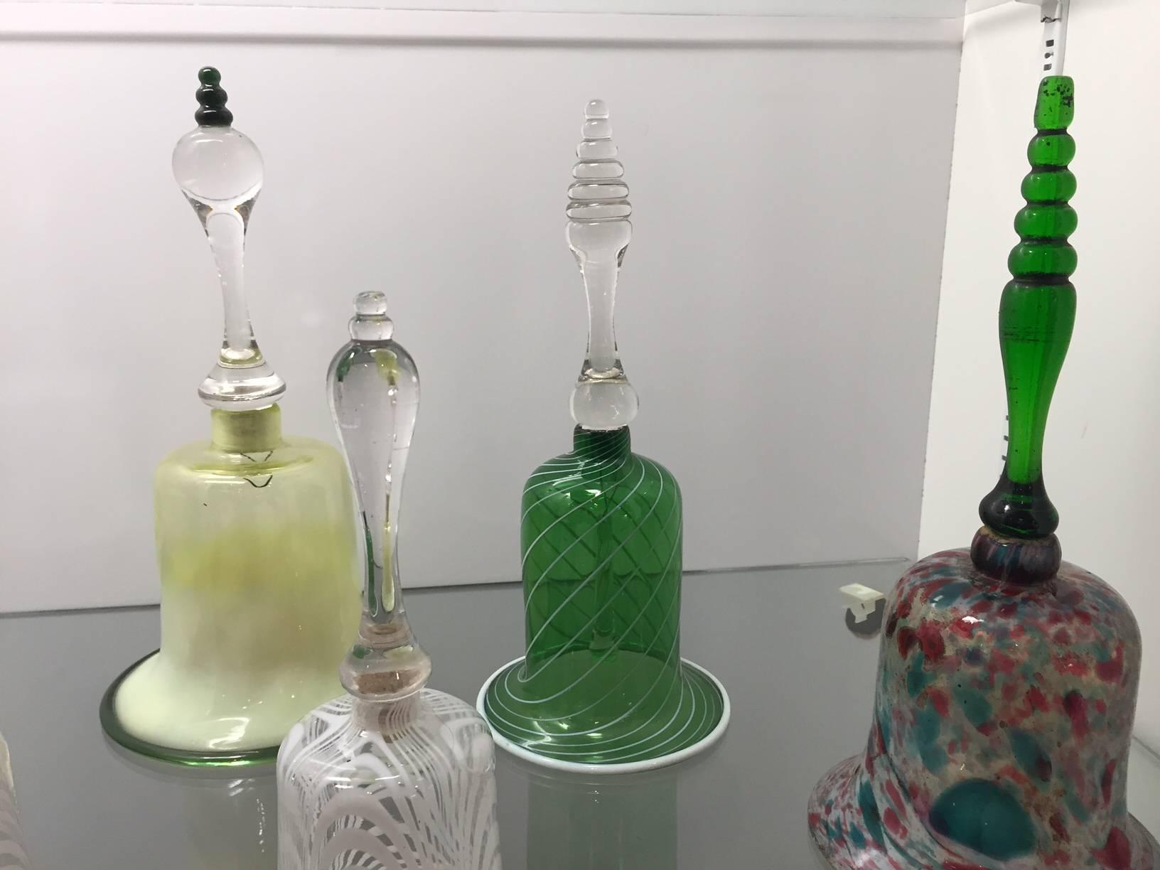 Glass 19th Century Collection of Victorian Handblown Bells For Sale