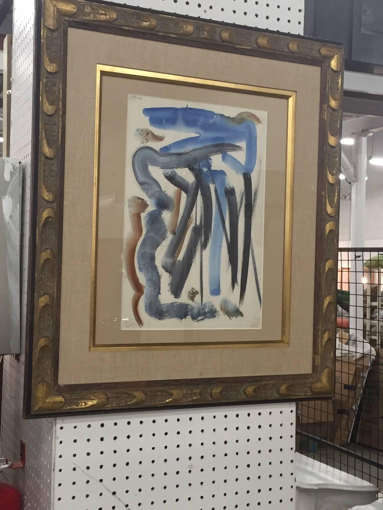 Mid-20th Century Cyrus Stimson Abstract Watercolor